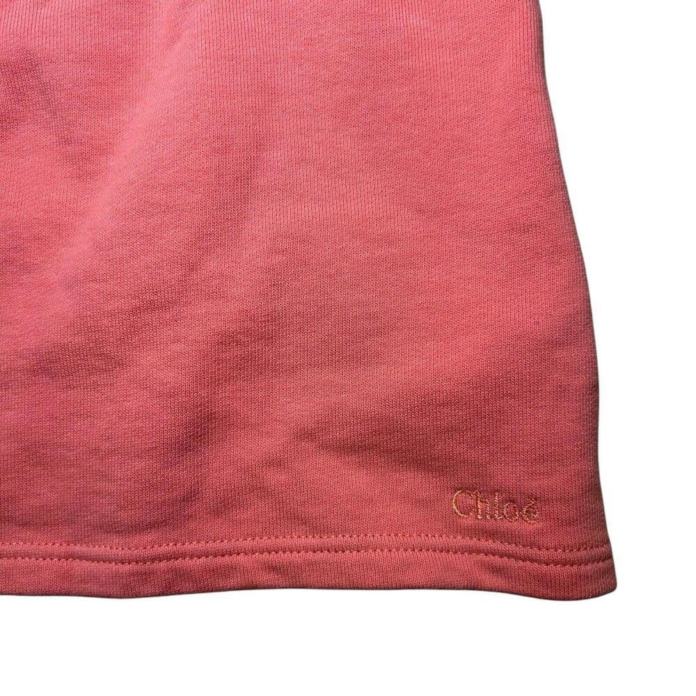 Chloé Baby Girl Coral Pink Cotton Ruffle Dress Embroidered Sz 6 Months NWOT - Picture 3 of 7